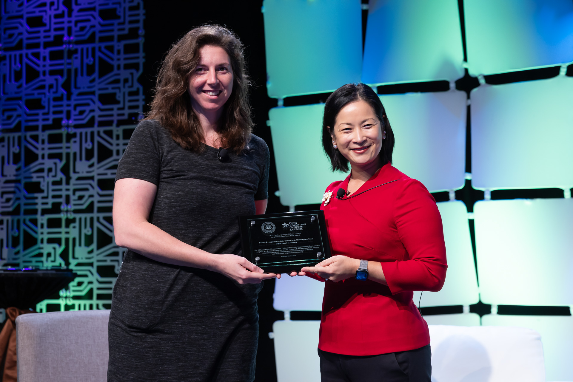 Photo of Bonnie Evangelista and Tradewinds award